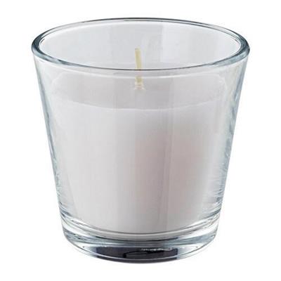 CANDELA PROFUMATA VETRO MUSCHIO BIANC