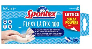 SPONTEX GUANTI LATEX X100 MIS. M/S