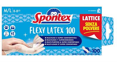 SPONTEX GUANTI LATEX X100 MIS. M/S