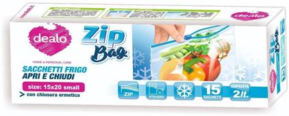 DEALO ZIP BAG 15X20 X15PZ. C/CURSORE 04125