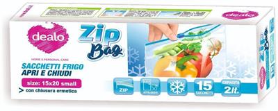 DEALO ZIP BAG 15X20 X15PZ. C/CURSORE 04125