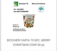 BICCHIERE CARTA 50 PZ. MERRY CHRISTMAS