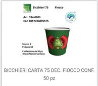 BICCHIERE CARTA 50 PZ FIOCCO NATALE