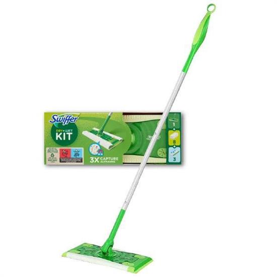 SWIFFER KIT + 8 DRY WIPES + 3 WET WIPE