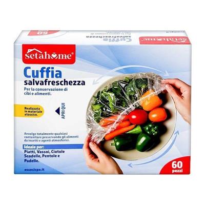 SETA BLU CUFFIA COPRI ALIMENTI IN PLASTICA 60PZ