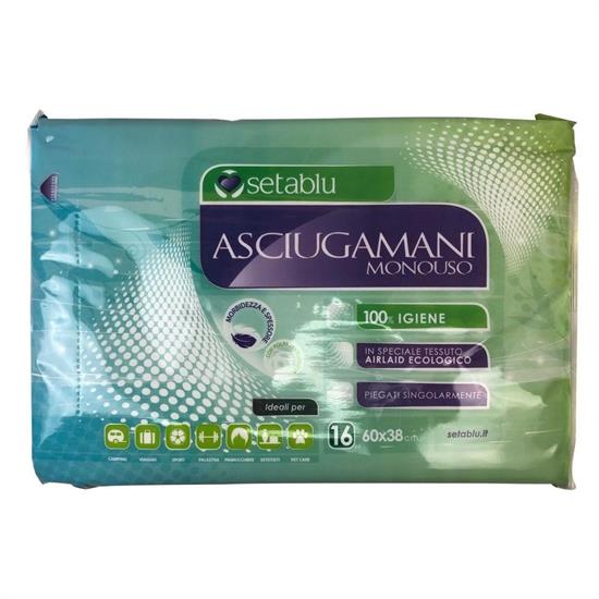 SETA BLU ASCIUGAMANI MONOUSO 60X38 16PZ